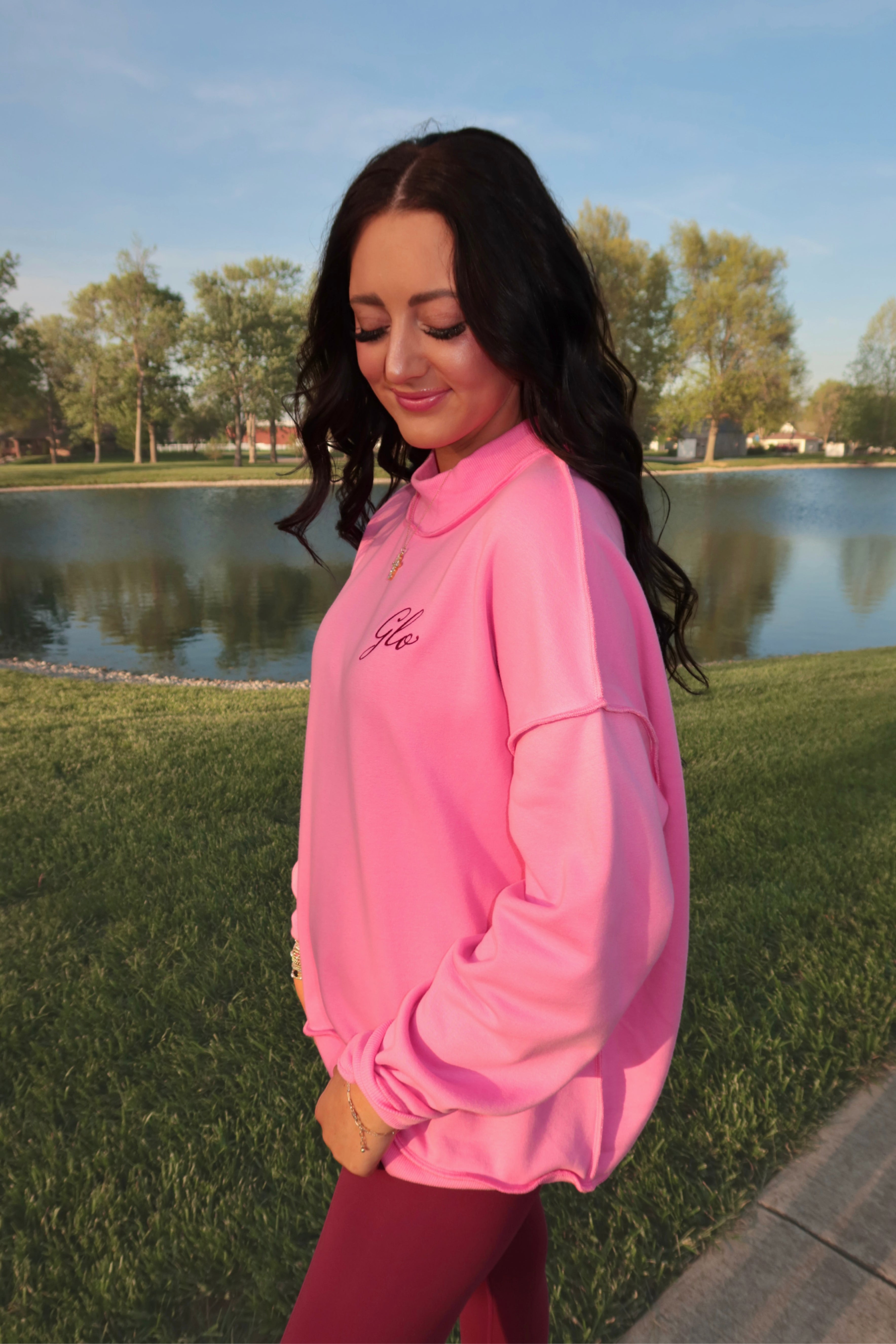The Pink Sugar GLO Mock Neck Sweatshirt