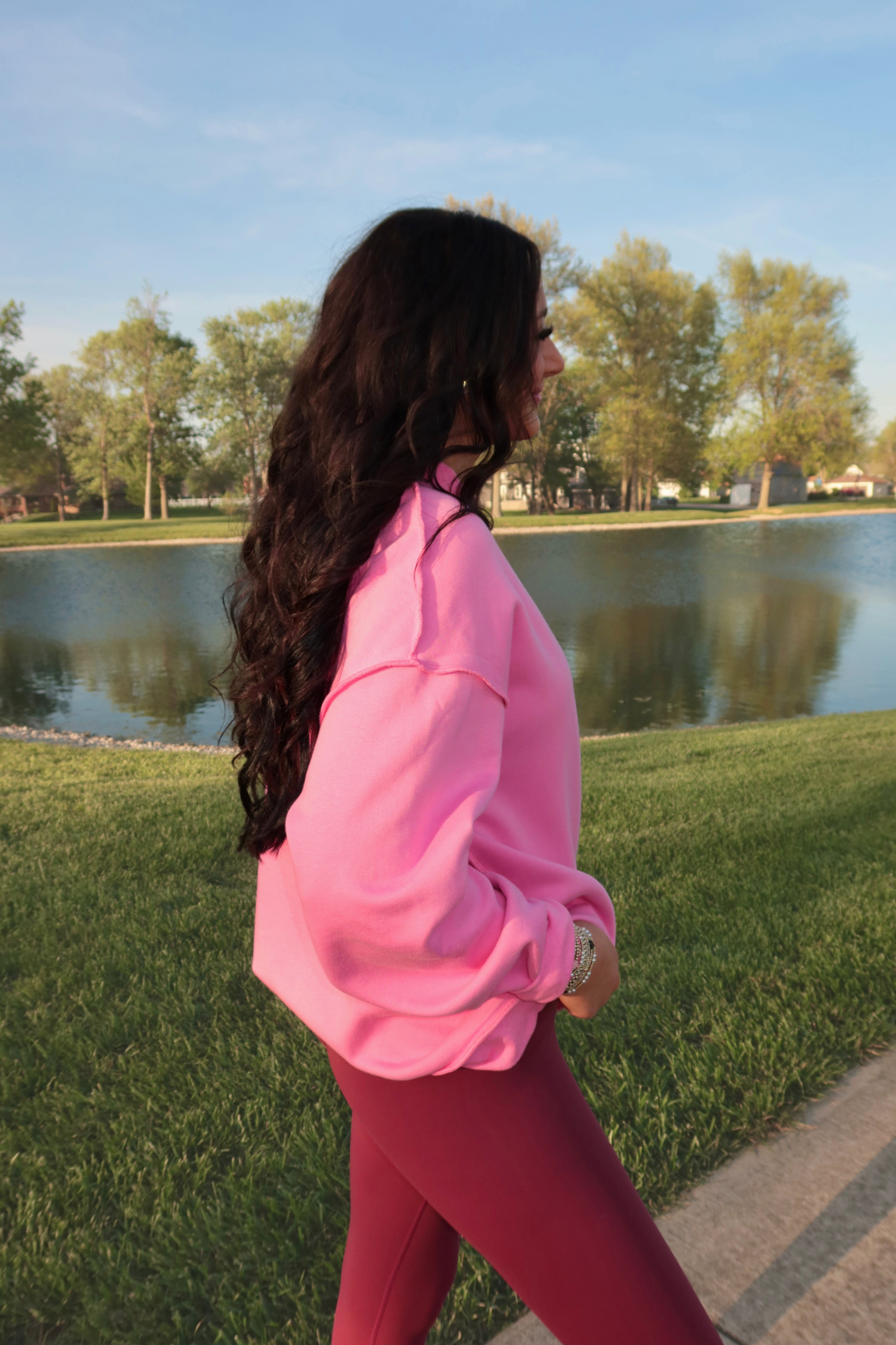 The Pink Sugar GLO Mock Neck Sweatshirt