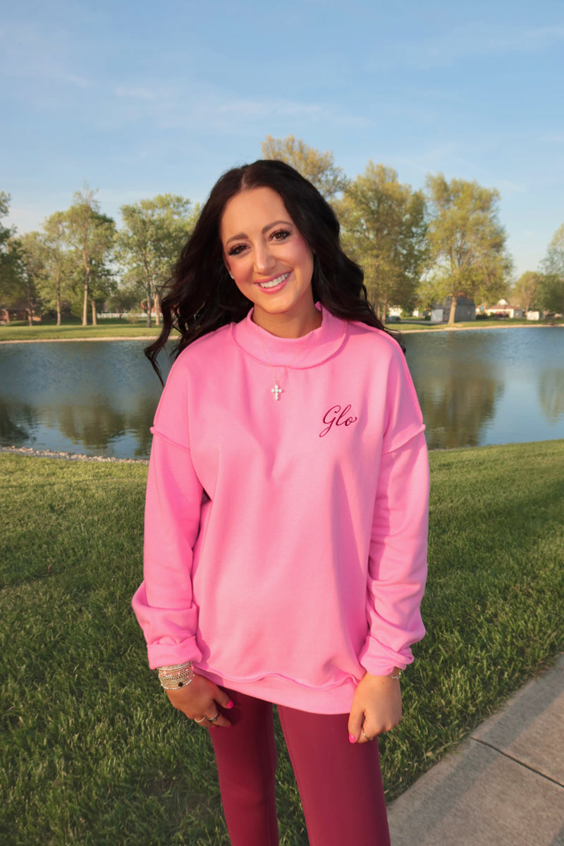 The Pink Sugar GLO Mock Neck Sweatshirt