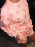 The Pretty In Polka Dot Crewneck - Pink