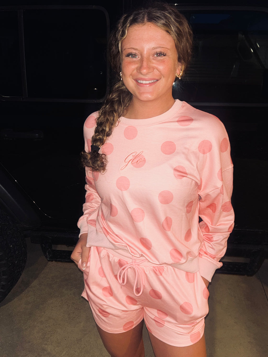 The Pretty In Polka Dot Crewneck - Pink