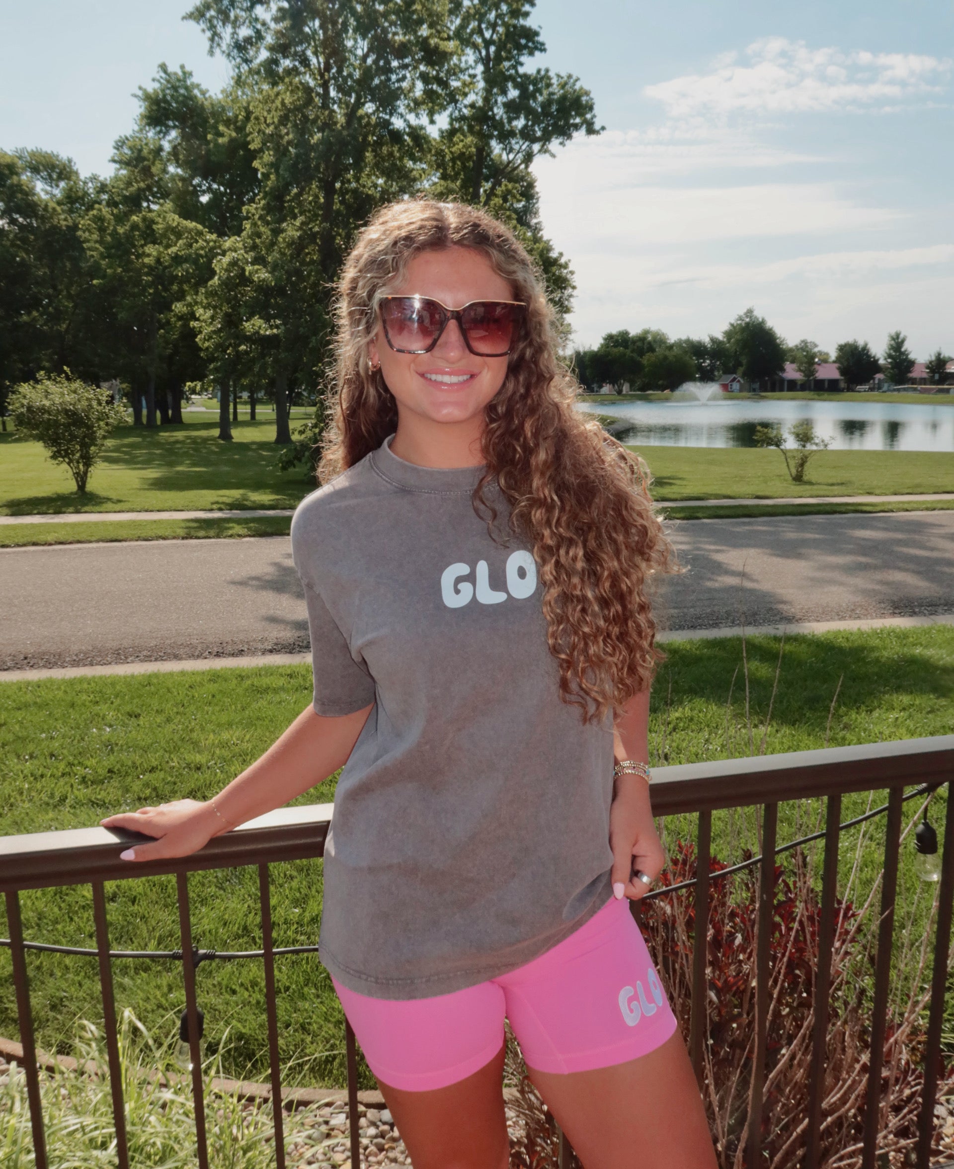 The Bubblegum GLO Biker Shorts - Pink